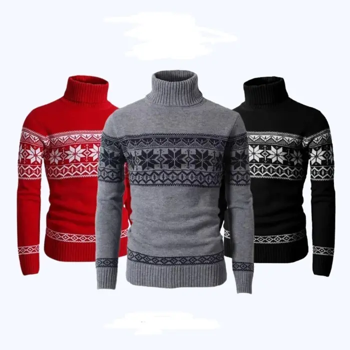Sweater Rajut Pria LONGNECK BLACKY Tribal Halus & Tebal BEST QUALITY Motif Knitwear Kerah Crewneck