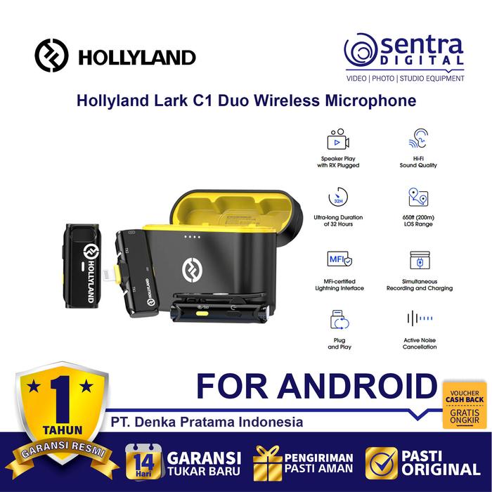 Gambar Hollyland Lark C1 Duo Wireless Microphone for Android (untuk 2 orang) dari Sentra Digital Kota Surabaya Tokopedia