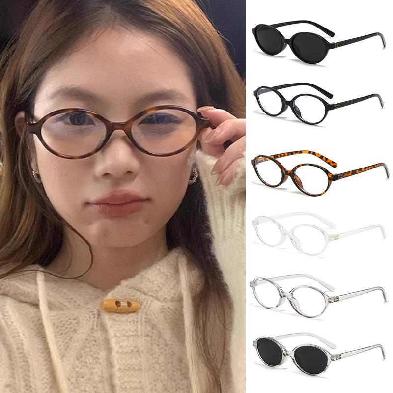  Value Kính Mát Gọng oval Chống Ánh Sáng Xanh y2k Họa Tiết Da Báo Thời Trang Cho Nữ cách hàn quốc hot trend 