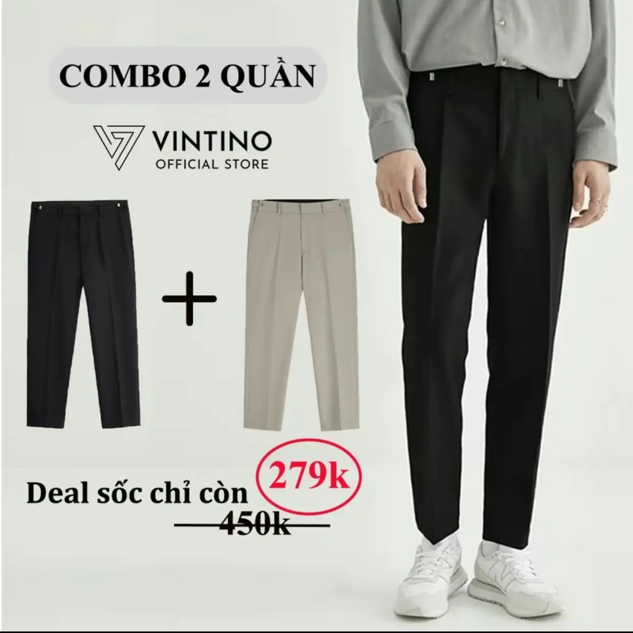 [ HÀNG VIỆT - VẢI ĐẸP ] DEAL SỐC - Combo 2 Quần Âu Nam Sitetab Chỉnh Độ Rộng Eo Dáng Baggy Ống Suông Vải Cotton Vitex Co Giãn Dày Dặn AT1988 STORE - COMBO QTCAP Pants Ong Menswear quần  âu quana  unam