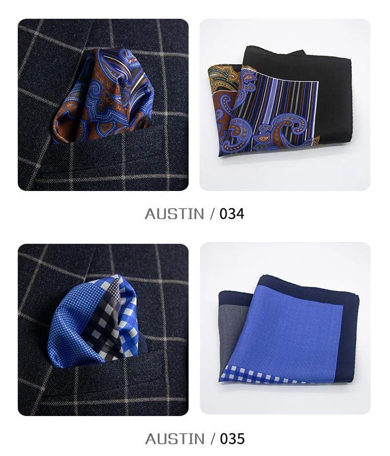Product Introduction of Men 100% Silk Pocket Square Print Real Satin Small Square Scarf Gentleman Business Suit Shirt Chest Scarf Handkerchief 30*30 Cm 31