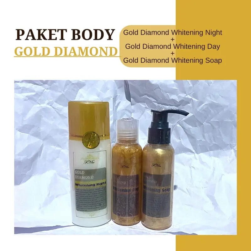 [FNBE] Paket Gold Diamond isi 3 (Hb Siang Gold+ Hb Malam Gold+ Sabun Badan Gold) 1