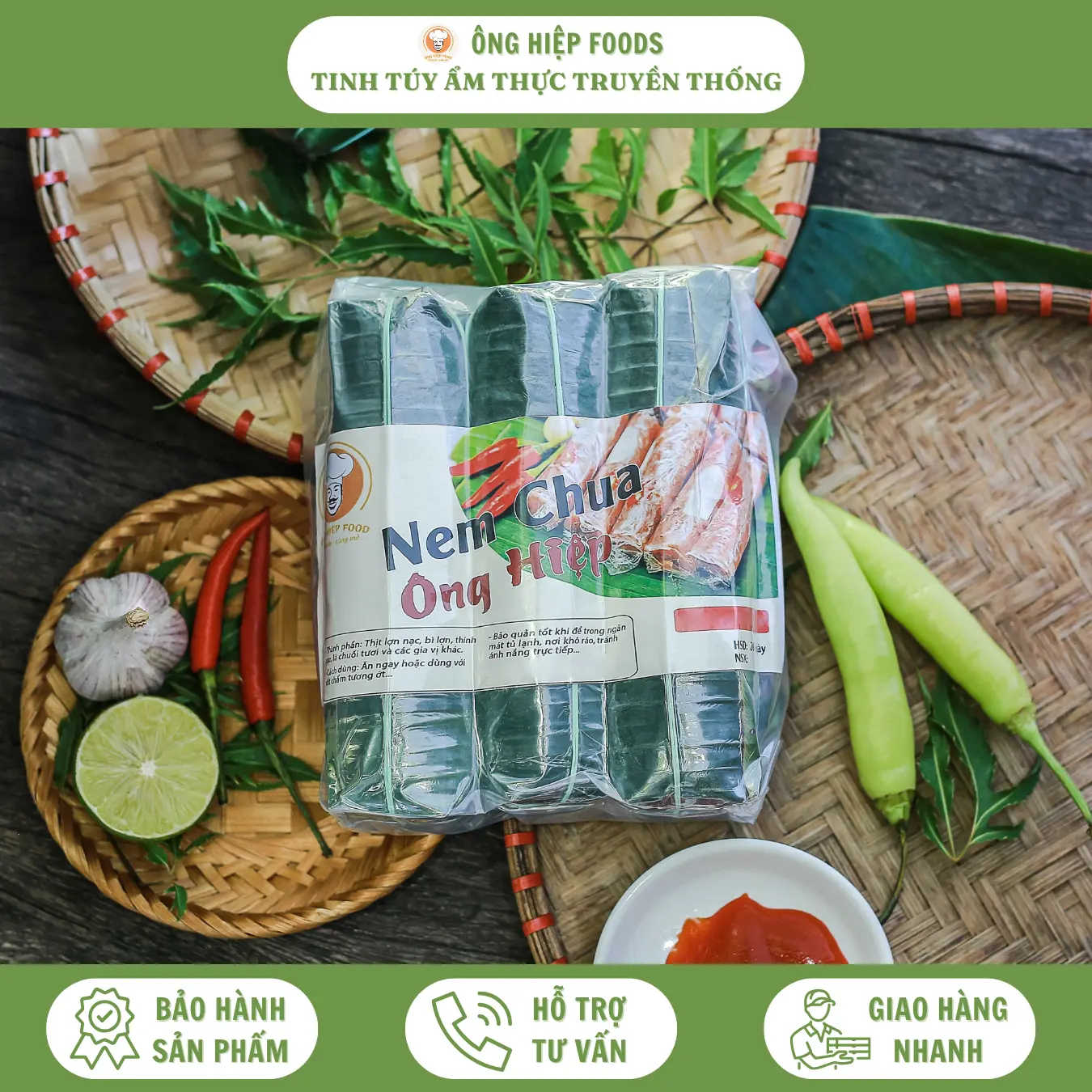 Combo 3 Chiếc Nem Cối Ông Hiệp - Đặc sản Thanh Hóa - Tinh Tuý Ẩm Thực Truyền Thống Food Cay
