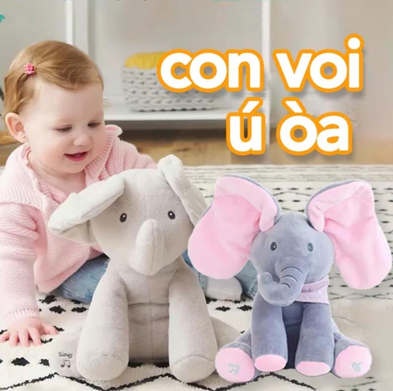   Tặng Pin  Voi Thỏ Bông Ú Oà dễ thương biết hát biết vẫy tai voi ú òa Gấu Úa Òa Chó Thỏ Ú Òa 