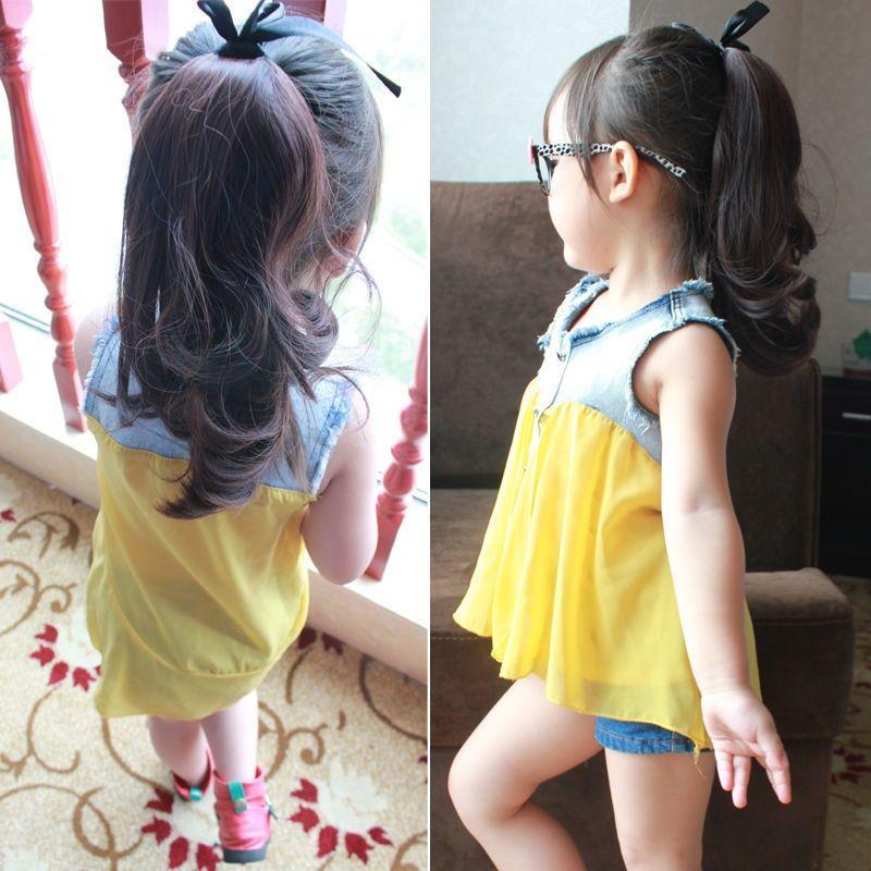 vIRAL Wig Ponytail Premium Kualitas Terjamin Untuk Anak Rambut Palsu Extensions Ponytail Model Panjang Keriting Bahan Sintetis Dengan Klip 1