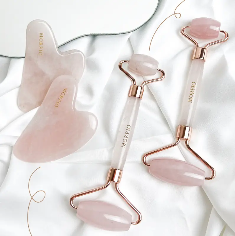 Morpio Rose Quartz Face Roller & Guasha 0