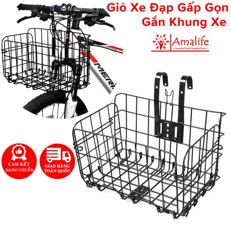 Giỏ Xe Đạp Thể Thao Gấp Lại Được Gắn Xe Đạp Sports - Giỏ Gắn Xe Đạp Chính Hãng Amalife Đạp Xe Đạp Bi