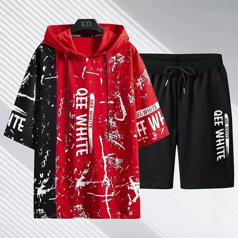 satu set style outfit Cowok EEQ Atasan Sweater/Kaos dan Celana pendek Kekinian -  Unisex Wanita 4