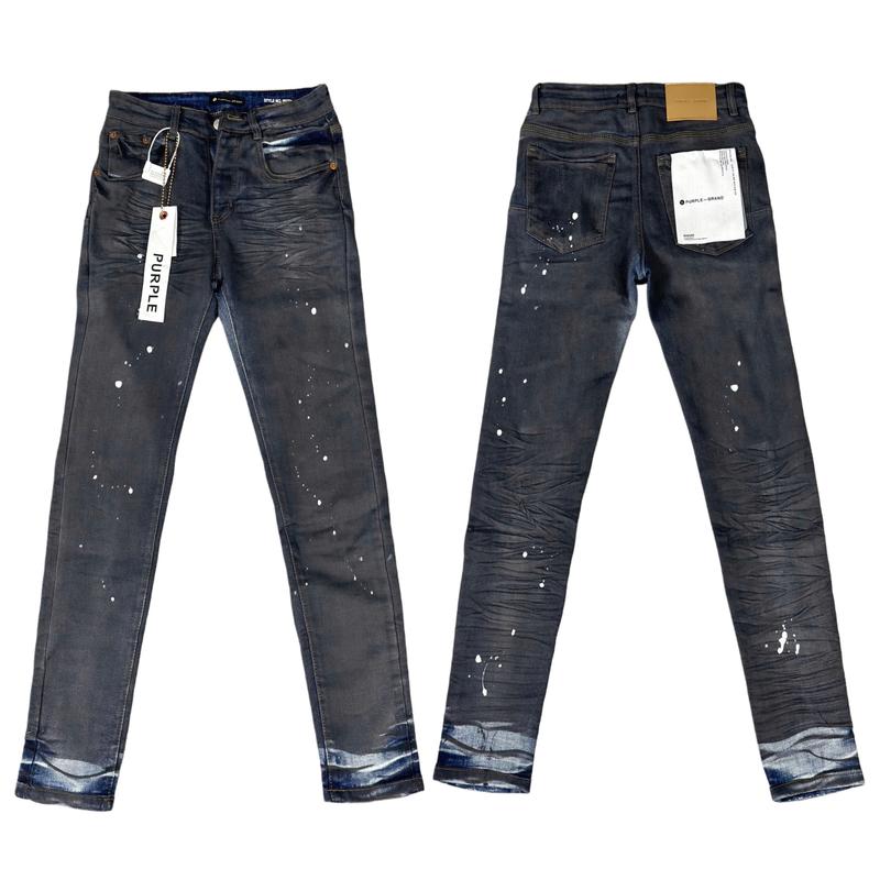 ( Ảnh Tự Chụp ) Quần Jean Pur Ple Wash Xám Xi Măng Vảy Sơn Trắng 4 Cúc Form LikeAuth​ Chuẩn loại 1 ( Tag Mác Lụa , 4 Tag Sườn , Cúc Đồng , Mác Thêu , Túi Vải )​