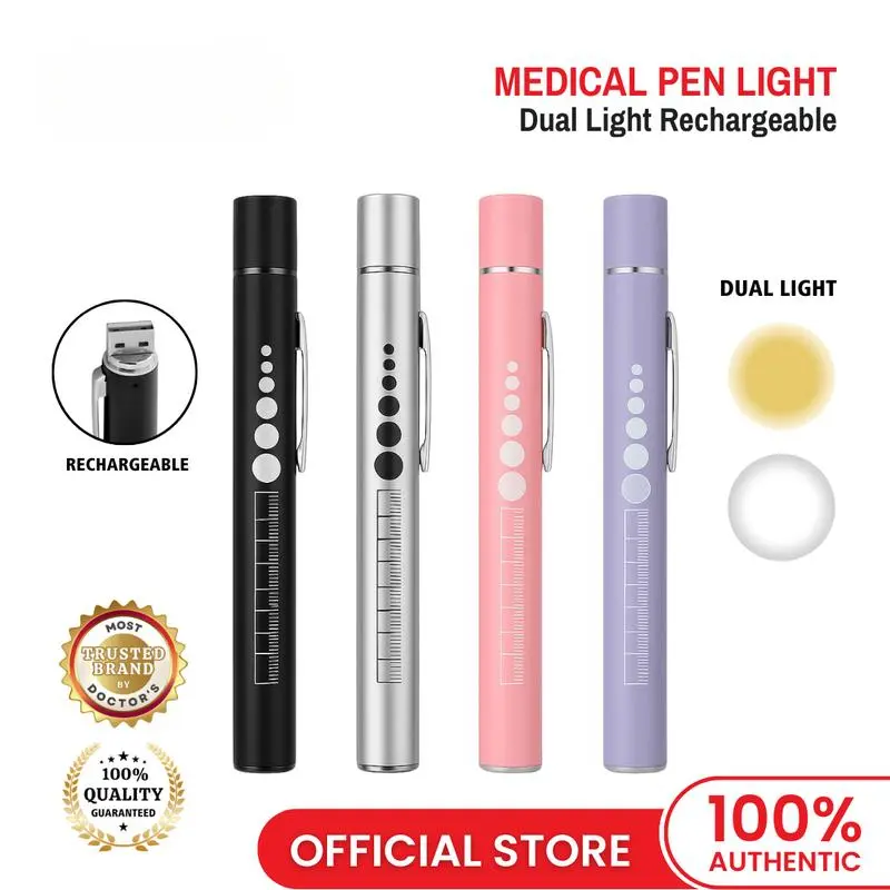 [COD] Rechargeable Medical Pen Light with Dual Light - Stainless Steel ...