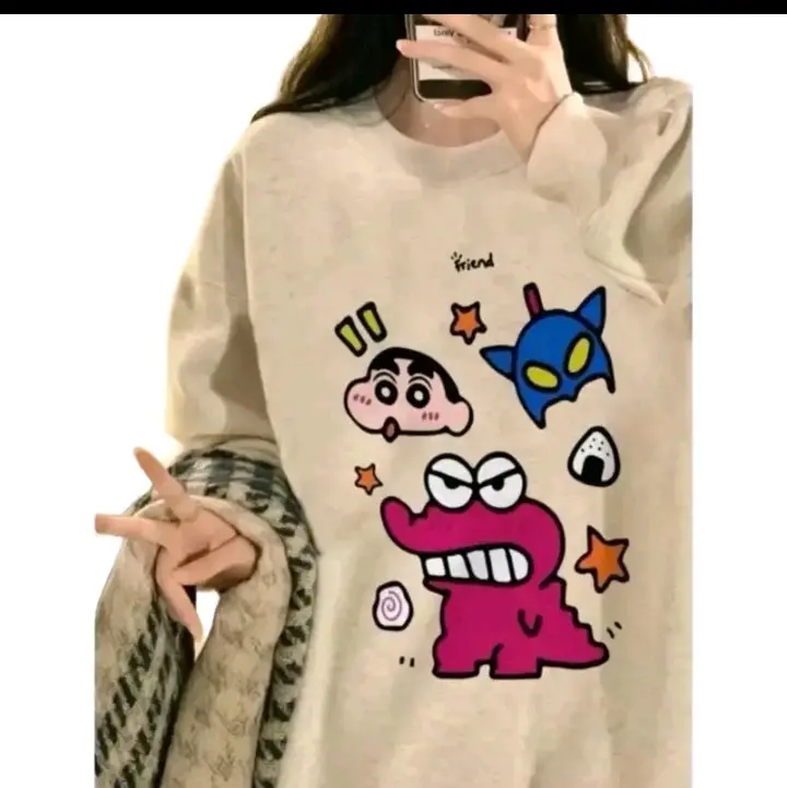 áo cổ tròn chất nỉ tàu cao cấp tay bồng fom rộng _ shin ca xaa.nữ _ Top Women Hoodie