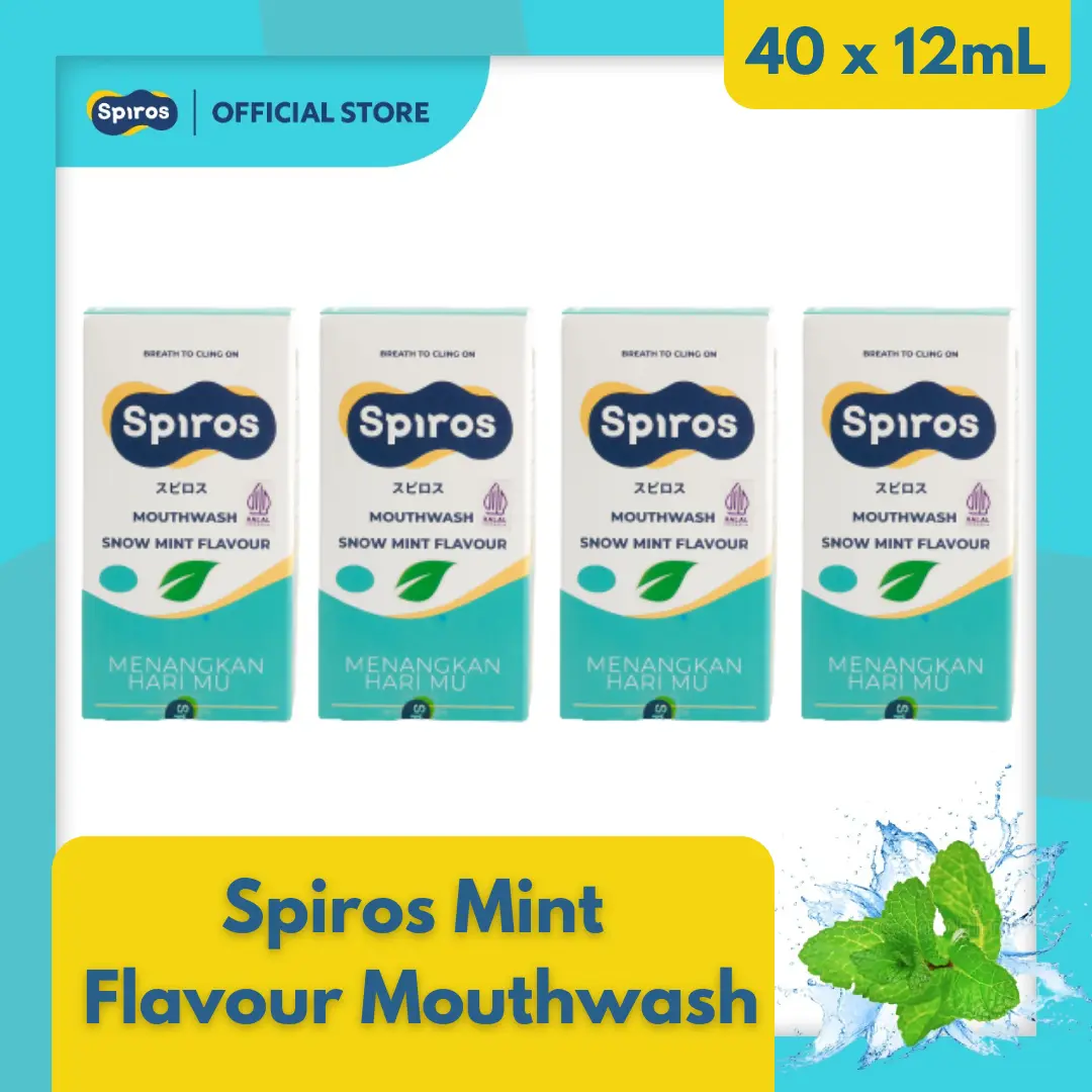 [Bundle Isi 4 Box] Spiros Mouthwash Sachet MINT - Obat Kumur Penghilang Bau Mulut / Nafas Segar Seharian
