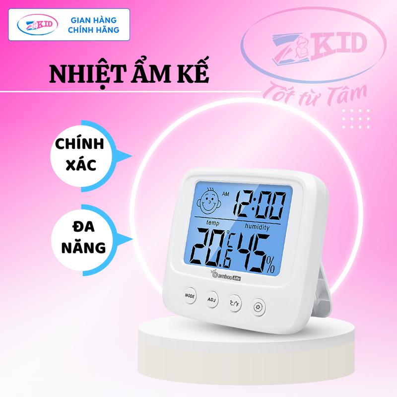Nhiệt ẩm kế điện tử - Nhiệt kế đo nhiệt độ, đo độ ẩm phòng ngủ - có báo thức - hàng chính hãng