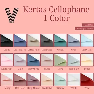 *5 LEMBAR* Kertas Cellophane Kertas Buket Bunga [1 Color] Flower Wrapping Paper Celophane / Chellophane Murah untuk Snack