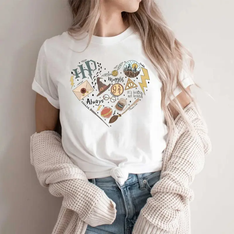 HP Magic Movie Inspired Shirt Wizard School Home Castle T-Shirt 9 3/4 Always Death Hallow Tees Matching Universal Trip Tshirt Top Womenswear Lingerie Streetwear