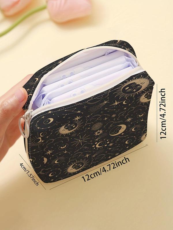 Star & Moon Pattern Makeup Bag, Lightweight Cosmetic Storage Bag, Portable Travel Storage Organizer, Casual Trendy Versatile High-quality Daily Bag for Women, Cosmetic Pouch 1