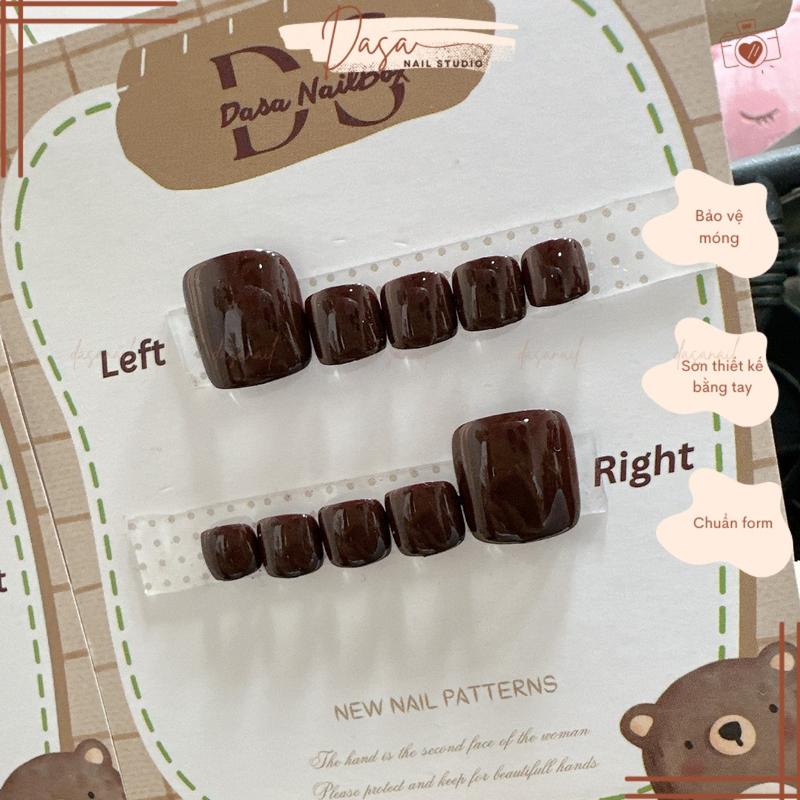 Móng tay và móng chân giả NGẮN màuMX01 BASIC nail box tay chân đơn giản thích hợp MANG HÀNG NGÀY tặng keo dán móng CBC03 đầ u nails boxxinh may homini túi mù sơn trơn