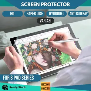 Paper Like Hydrogel Kompatibel Untuk Sam sung Tab S10 Lite/A10 S9 S10 Plus/A9 Plus/S6 Lite/A7 Lite Anti Gores Bening HD Anti Blueray