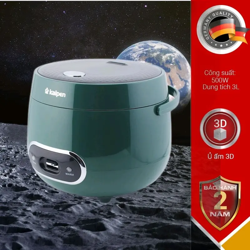 Nồi Cơm Điện Cao Cấp Kalpen R2, Dung Tích 1.2L, Chống Dính Whitford, Công Suất 500W - Cooker 1