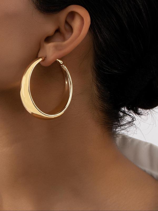 Minimalist Temperament Hoop Earrings, Fashionable All-match Jewelry for Women, Trendy All-match & Exquisite Jewelry for Birthday Gift 0