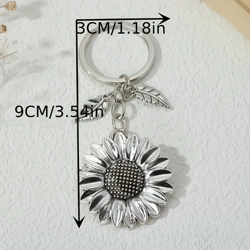 1pc Sunflower Keychain Cute Keychain Wallet Bag Backpack Car Pendant Headphone Accessory, Gift For Mom Friends 2