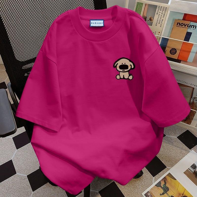 Product Introduction of 100% Cotton Puppy Cute Printed Short Sleeve T-Shirt Unisex Summer Loose Top boxy  shirt oversized  shirt  men 11
