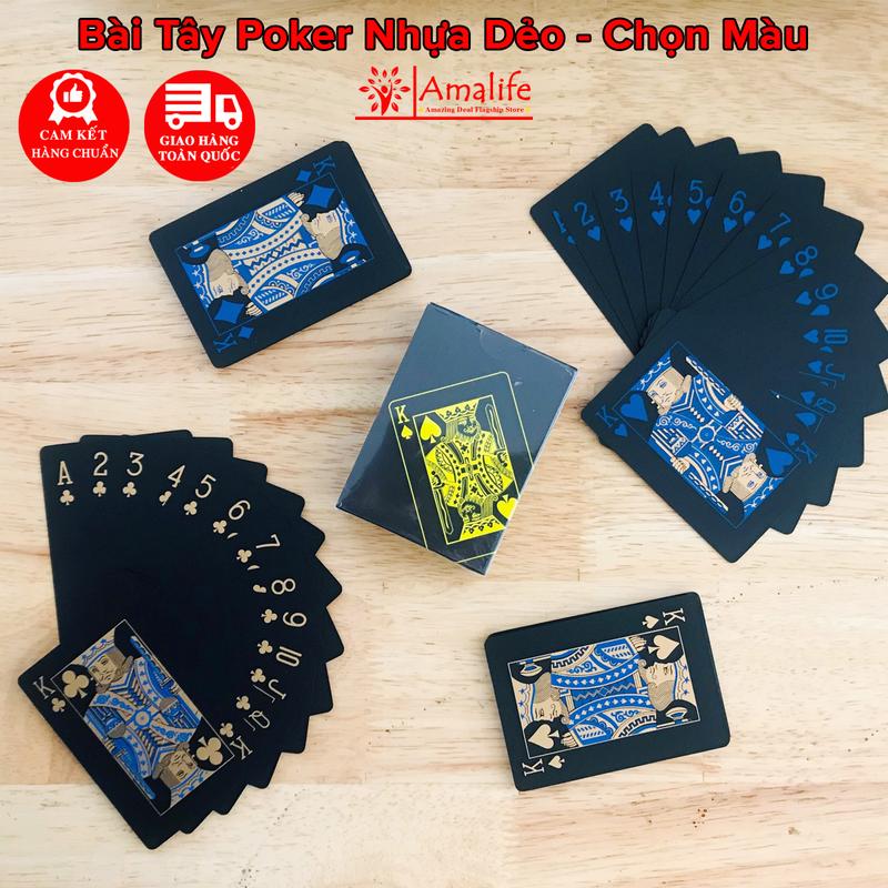 Bài Tây Poker Nền Đen Cao Cấp Chọn Màu – Bài Tây Vàng Bạc Đen Bằng Nhựa Dẻo Chống Thấm Nước Chống Gập Các Loại Chính Hãng Amalife