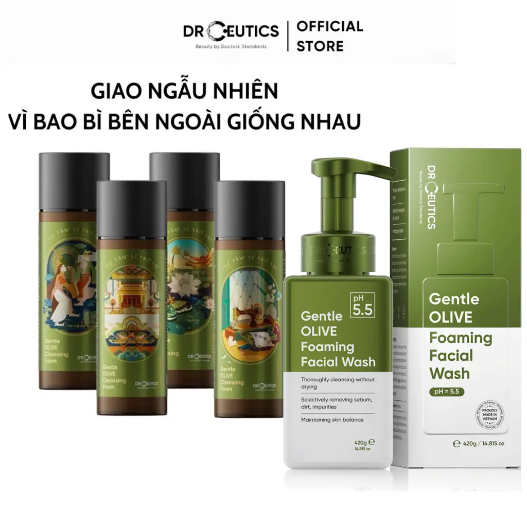 DRCEUTICS Sữa Rửa Mặt Gentle Olive Cleansing Foam Giúp Làm Sạch Sâu Cho Mọi Loại Da (150ml)
