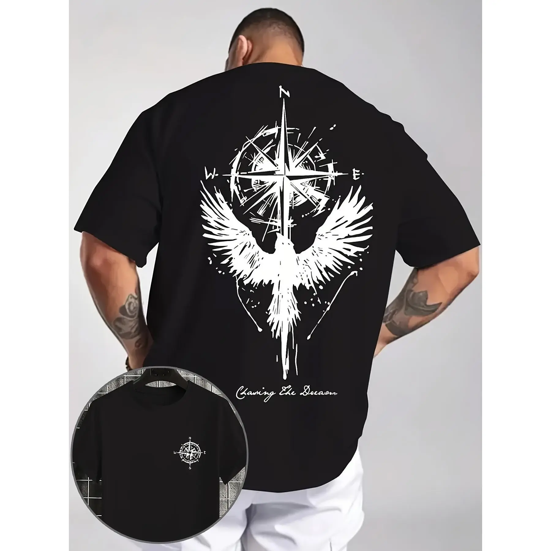 Motif Men'S Plus Size Fashion Home Sleepwear Short Sleeve T-Shirt ...
