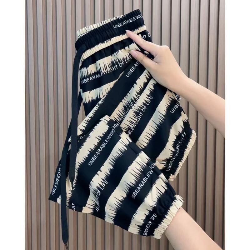 Product Introduction of Quần Mùa Hè, Quần Legging Lụa Lạnh Quần Hoa Mỏng Dáng Rộng Rãi Và Mỏng, Quần Thường Ngày Cho Nữ, Quần Cropped Xén, Quần Có Gân Mắt Cá Chân, Phong Cách Harem Women 7