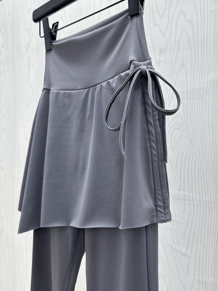 Product Introduction of 2024 Autumn and Winter New Fake Two-Piece Yoga Bell-Bottom Pants Women's Anti-Exposure High Waist Hip Lift Skinny Slimming Sports Culottes Womenswear Lingerie Comfort Basic 7
