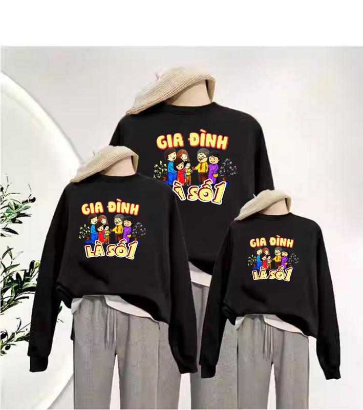áo sweater gia đình 3/4/5 người FAMILY màu đỏ tết 2024 chất nỉ bông GIÁ SĨ Top Nữ Women 5