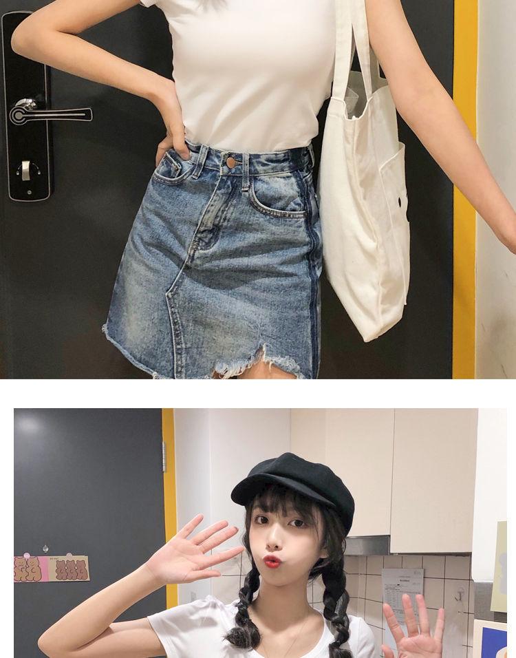 Product Introduction of Belle Live Action Dress 2025 Spring Summer New Women's Black Short U-Neck Short Sleeve T-Shirt Korean Style Casual Tight Sexy Pretty Woman Red Dress 50
