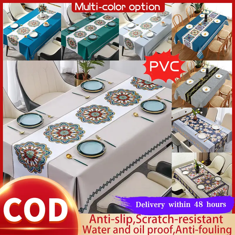 PVC Tablecloth Picnic Cloth Waterproof  Antifouling Cover Outdoor Dining Table Mantle Cover Table Cloths 4/6/8/10 Seater