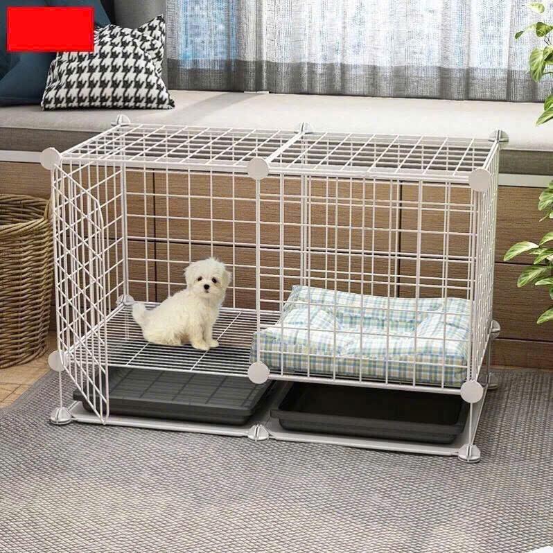COMBO Chuồng Chó 2 Ô - Có Chân - Có Mái -Chuồng Lưới Đa Năng Tự Lắp Ghép
