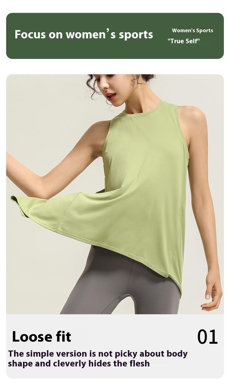 Product Introduction of Áo Lửng Thể Thao Không Tay Áo Lưng, Quần Áo Tập Yoga, Áo Lửng Chạy Bộ Dáng Rộng, Áo Cánh Tập Thể Dục Aerobics, Dành Cho Nữ, Bán Buôn Mùa Hè, Hàng Mới Về 1