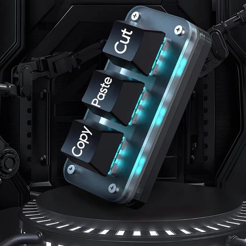 Bàn phím Cơ có thể lập trình, Mini 3 phím Cắt, Sao chép dán, phím tắt Ctrl X C…