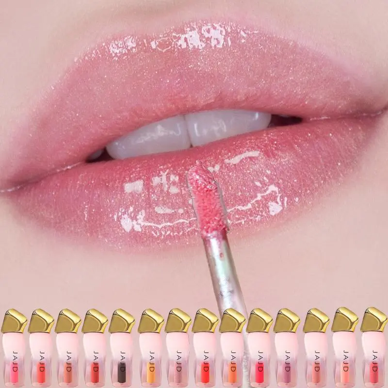 Long-lasting Moisturizing Lip Gloss, 1 Count 14 Colors Lip Glaze, Natural Luster & Sparkling Effect Lipstick, Suitable for Stage Makeup and Festival Gifts, Cosmetic 0