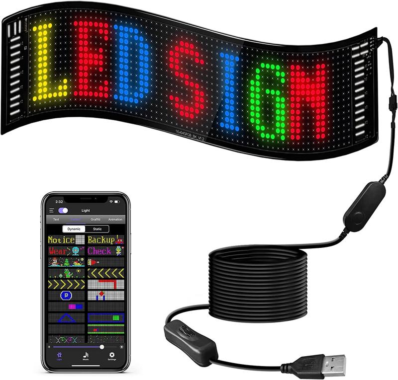 LED Flexible Pixel Screen, RGB Matrix Pixel Panel, Scrolling Bright ...
