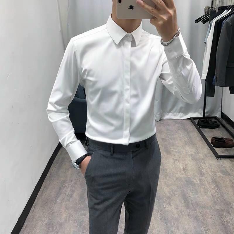 Áo sơ mi dấu Cúc Trơn ZOCO Menswear Nam 5