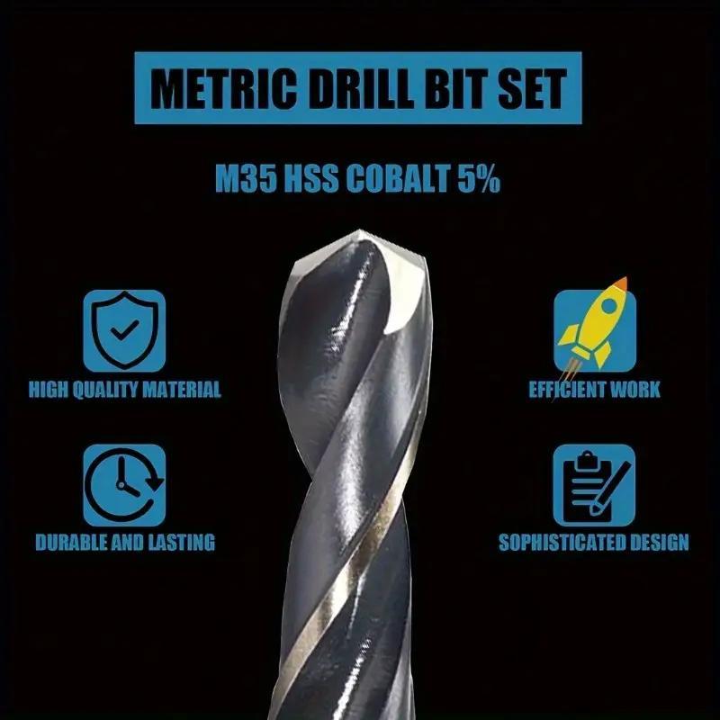 Product Introduction of Drill Bit Set, 13pcs/set Metric Sizes 1.5mm-6.5mm Cobalt Twist Drill Bits Set for Stainless Steel and Hard Metal, Power Tool Accessories 6