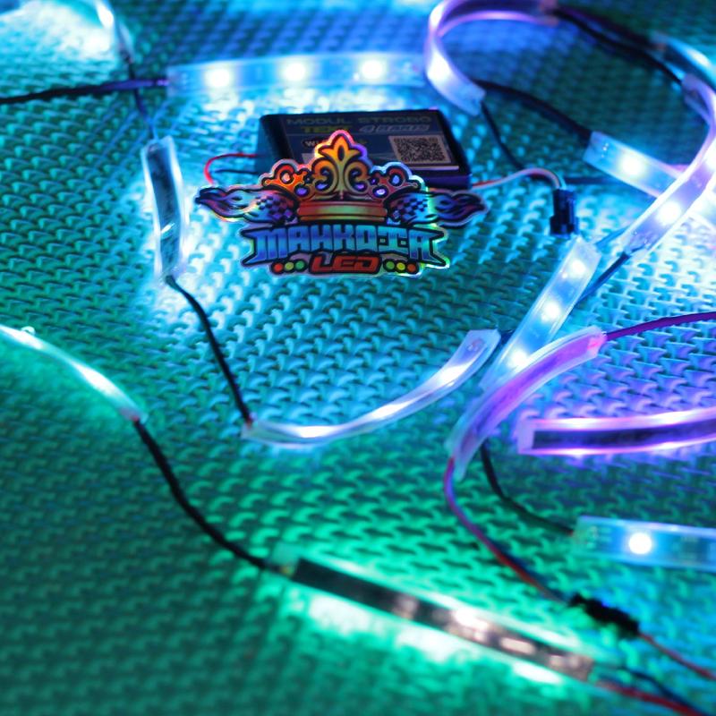 PAKET LENGKAP lampu kolong bak pilar mobil pick up truk bus minibus RGB RUNNING 5 fungsi Car 3