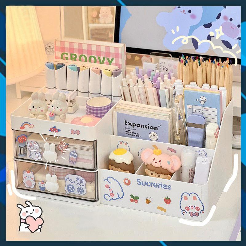 Tủ Đựng Đồ Đa Năng Để Bàn Cao Cấp, Hộp Đựng Đồ Mỹ Phẩm Mini Decor Bàn Học, Bàn Làm Việc Tặng Kèm Miếng Dán Sticker