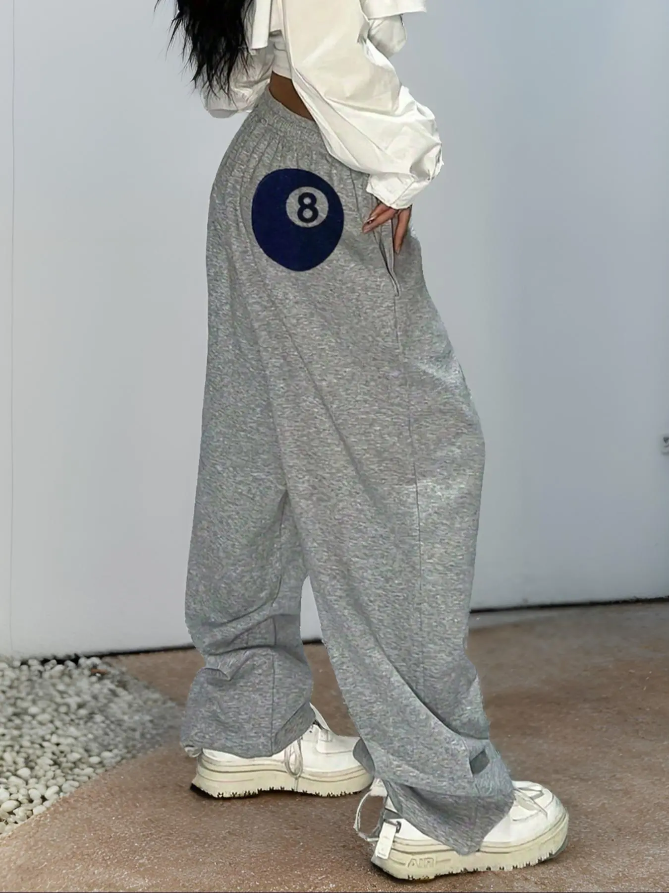 Women's Cartoon Print Drawstring Waist Jogger Pants, Casual Pocket Sweatpants for Fall & Winter, Women's Trousers for Daily Wear