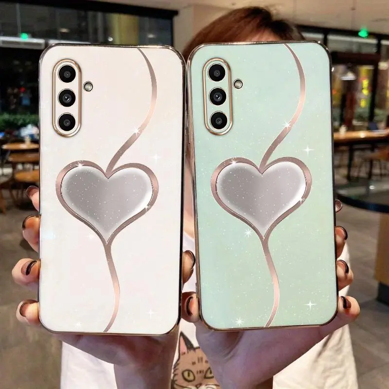 Heart Pattern Phone Case, Anti-slip Phone Protective Cover, Phone Accessory Compatible with Samsung Galaxy A04S A05S A06 A13 A14 A15 A16 A24 A25 A34 A35 A52 A52S A53 A54 A55 S22 S23 S24 Plus Ultra FE Series, Casing 2