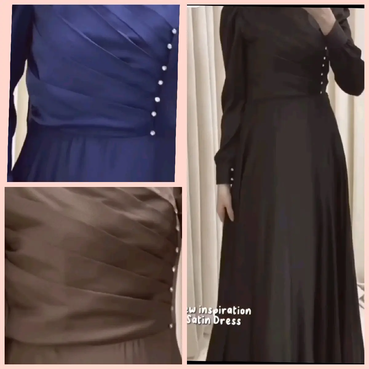Gaun satin cantik