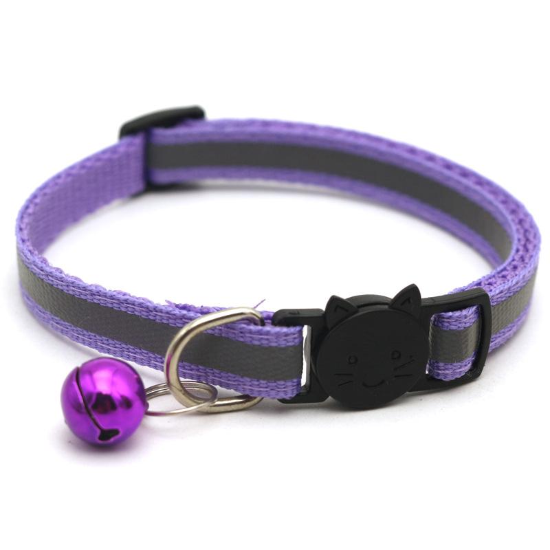 Product Introduction of Safety Buckle Detachable Reflective with Bell Cute Pet Products Colorful Nylon Collars Accessories Necklace Cat Dog Bell Collar 25