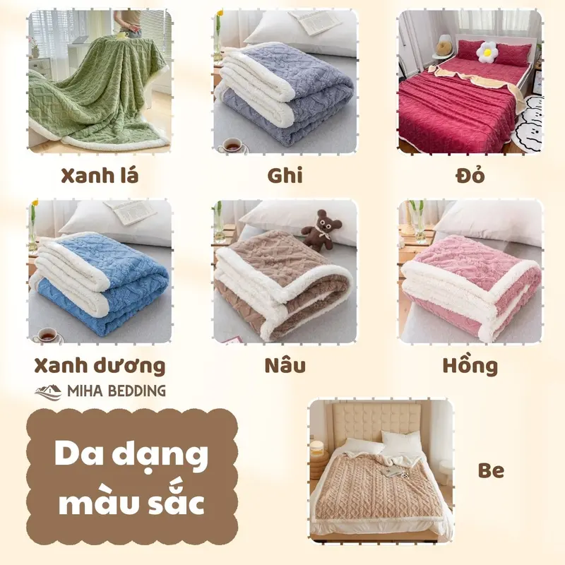 Chăn Lông Cừu Nhập Khẩu TAFURONG Homies - Sử Dụng Phòng Ngủ, 2 Lớp Siêu Ấm 5
