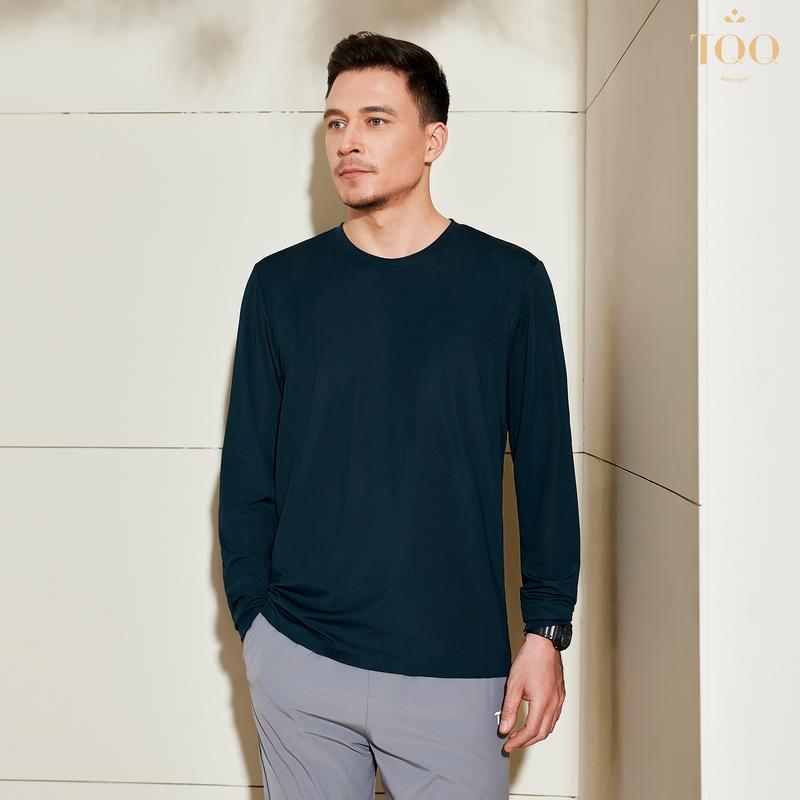 Áo giữ nhiệt nam cổ tròn dài tay TQQ màu trơn PCTK2318 chất liệu Polyamide cao cấp, an toàn cho làn da, hạn chế nhăn Menswear