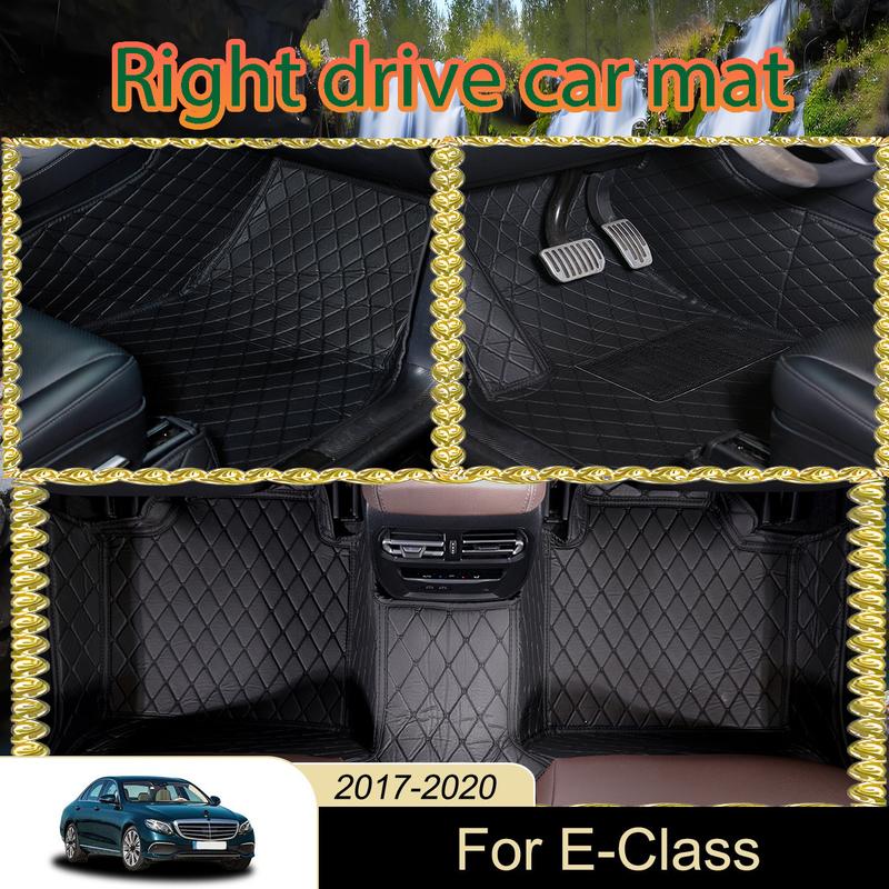 Three-Layer Faux Leather Full Coverage Non-Slip Car Floor Mats for Mercedes-Benz E-Class 2017-2020, Luxury Car Interior Accessories 1